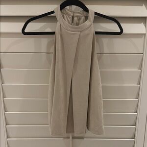 fabrik Beige Suede High Neck Halter Top size: M